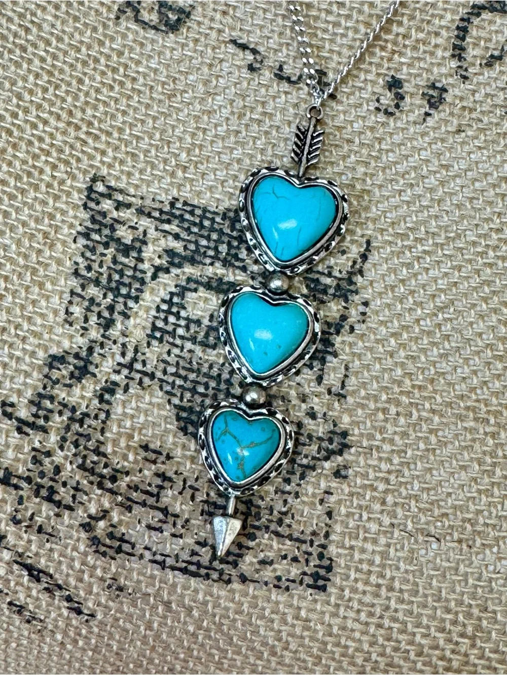 🆕 Women’s Turquoise Heart Necklace | #B25